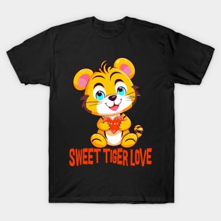 Sweet Tiger Love  - Kids Valentine T-Shirt